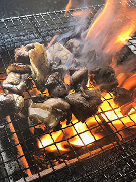 鶏もも炭火焼 鶏小屋笑